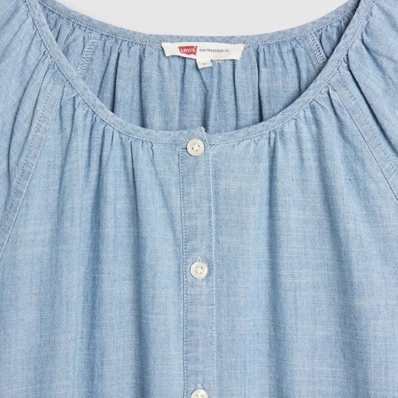 New $70 Levi's Jolene Blue Relaxed Button Down Dress, M - Picture 7 of 11